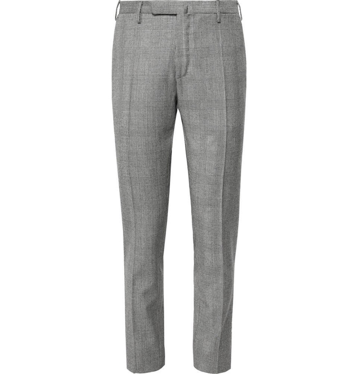 Photo: Incotex - Black Slim-Fit Prince of Wales Checked Wool-Twill Trousers - Gray