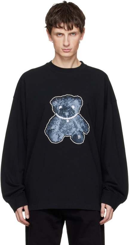 Photo: We11done Black Pearl Necklace Teddy Long Sleeve T-shirt