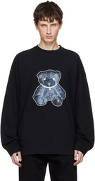 We11done Black Pearl Necklace Teddy Long Sleeve T-shirt