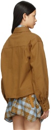 SJYP Brown Strap Detail Shirt