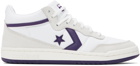 Converse White & Gray Fastbreak Pro Mid Top Sneakers