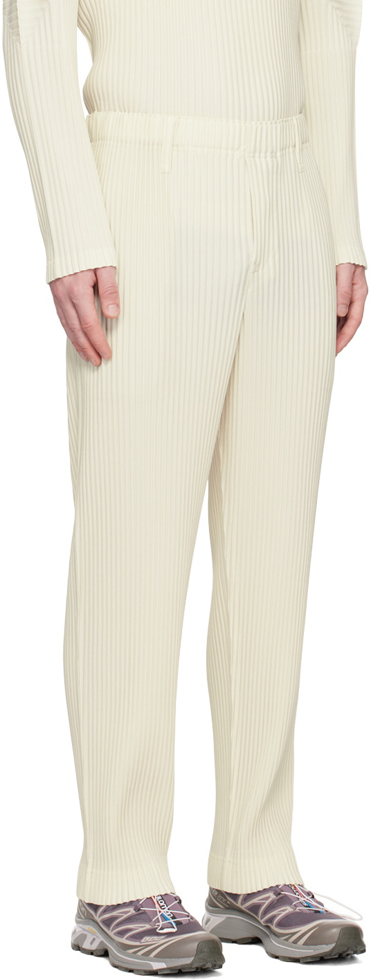 Homme Plissé Issey Miyake White Color Pleats Trousers Homme Plisse
