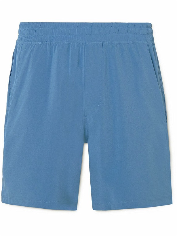 Photo: Lululemon - Pace Breaker 7&quot; Straight-Leg Recycled Stretch-Jersey Shorts - Blue