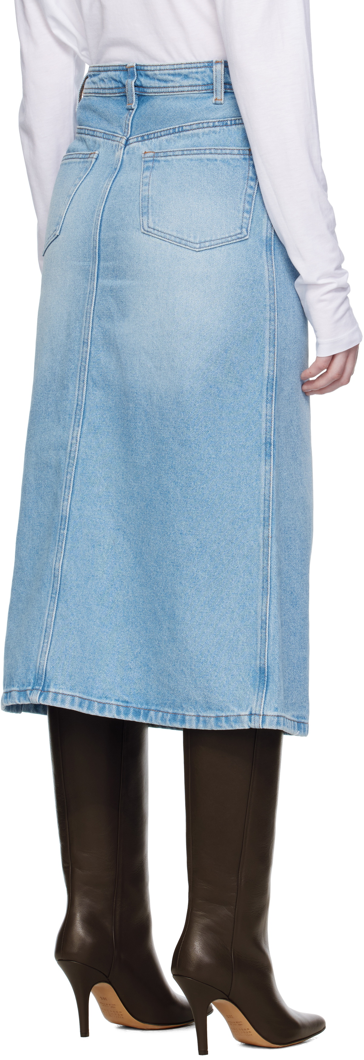 A.P.C. Blue Georgia Denim Midi Skirt