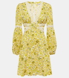 Diane von Furstenberg Kimmie printed cutout twill minidress