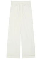 Vince Double-waist Drawstring Wide-leg Cotton Trousers Off White