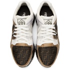 Fendi White and Brown Forever Fendi Chunky Sneakers