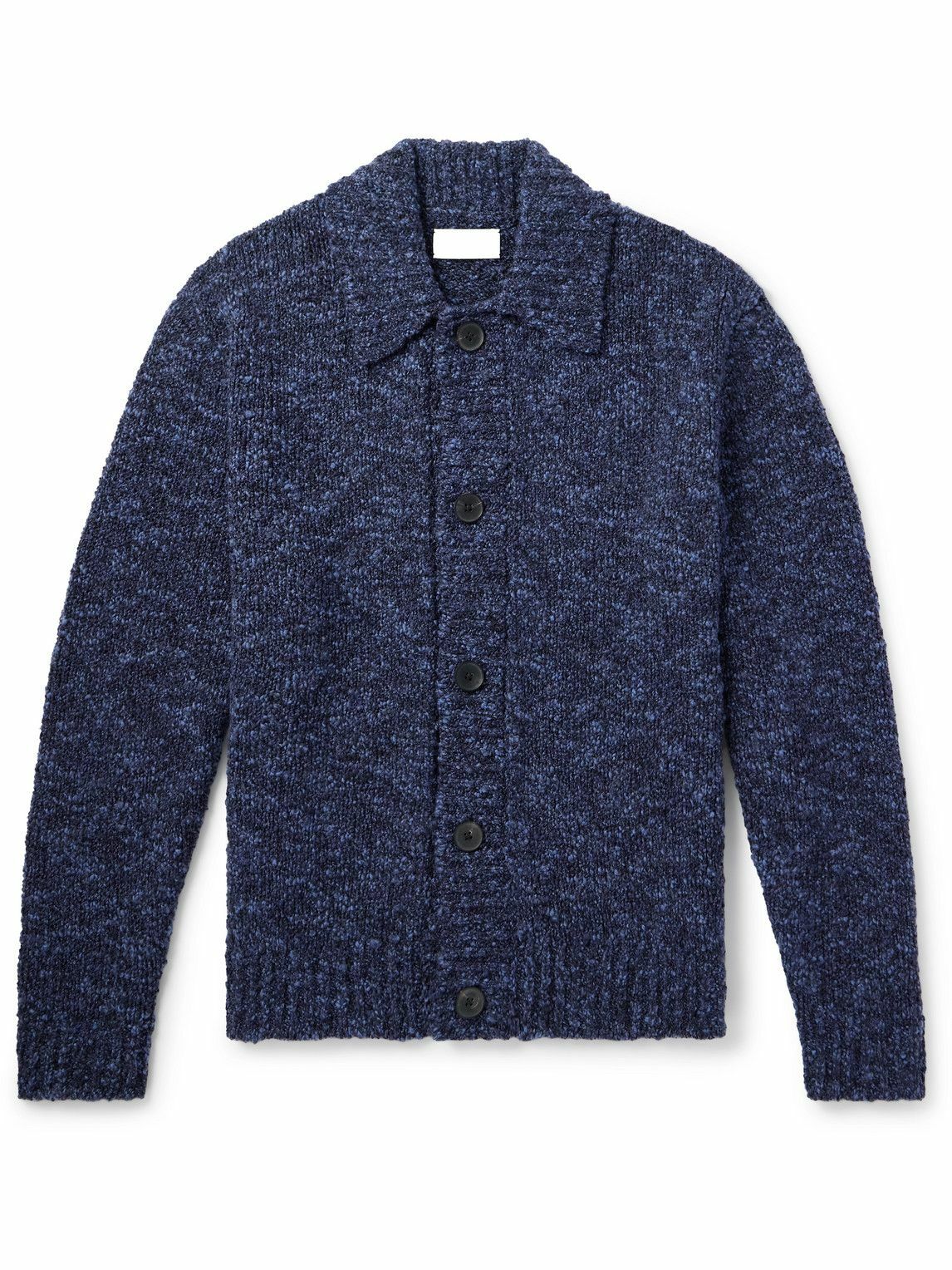 Mr P. - Wool-Blend Bouclé Cardigan - Blue