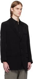 Y's For Men Black Right Double Rimmed Pocket Blazer