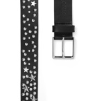 Noon Goons - 3cm Black Studded Leather Belt - Black