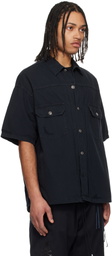 mastermind JAPAN Black Distressed Denim Shirt