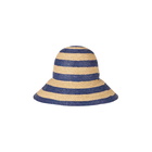 MC2 Saint Barth Woman Straw Bucket With Front Embroidery And Stripes