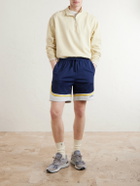 Aimé Leon Dore - Novelty Straight-Leg Logo-Embroidered Mesh Drawstring Shorts - Blue