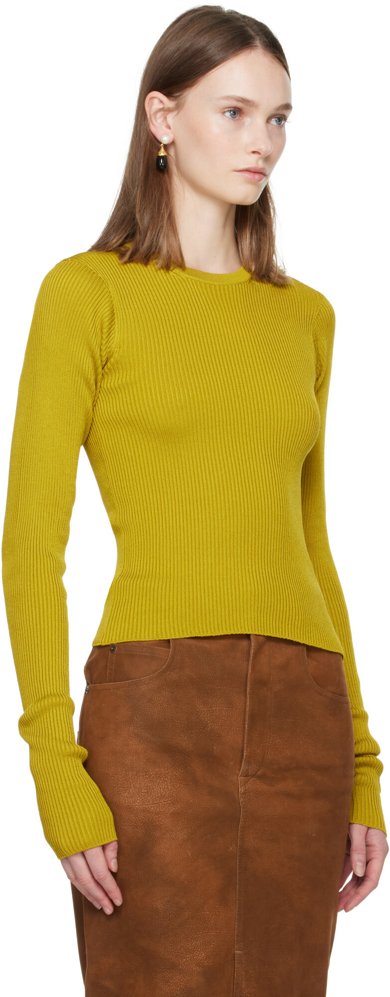 Rier Yellow Fine Rib T-shirt