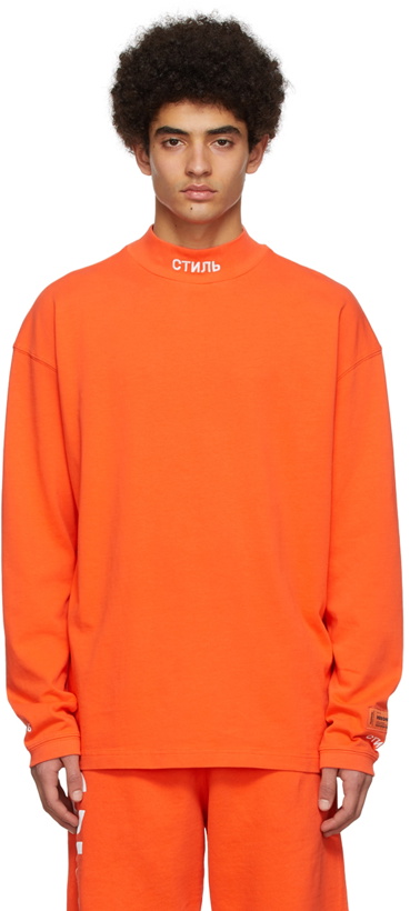 Photo: Heron Preston Orange Style Long Sleeve T-Shirt