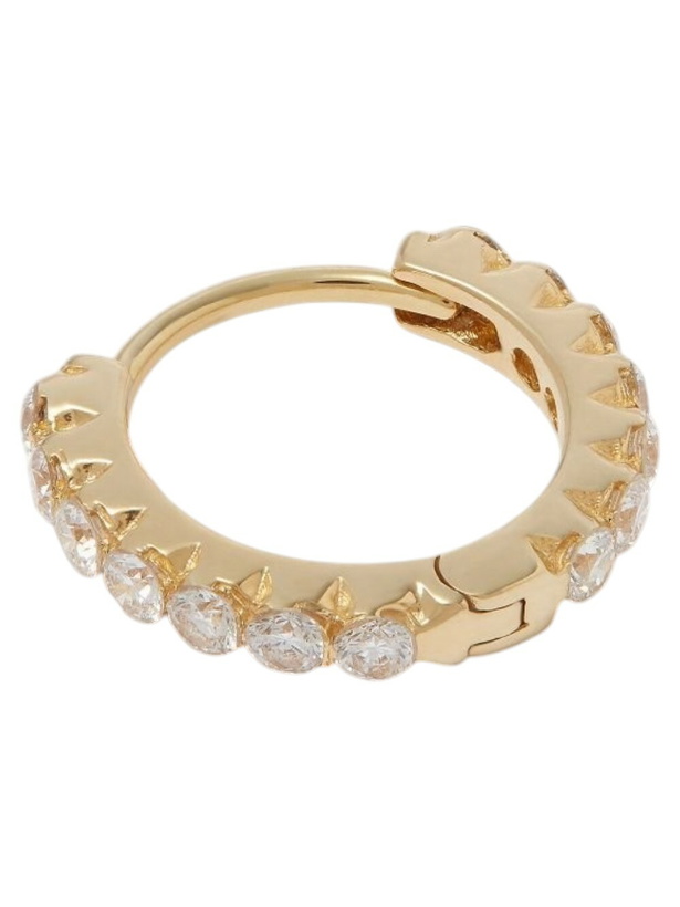 Photo: MARIA TASH 18K Yellow Gold Eternity Diamond Hoop Earring