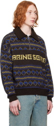 Marine Serre Brown 'Marine Serre' Jacquard Knit Crewneck Sweater