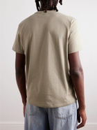 AMI PARIS - ADC Logo-Embroidered Organic Cotton-Jersey T-Shirt - Brown