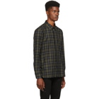 Neil Barrett Black and Khaki Plaid Military Shirt