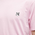 Maison Kitsuné Men's Grey Fox Head Patch Classic T-Shirt in Dusty Rose