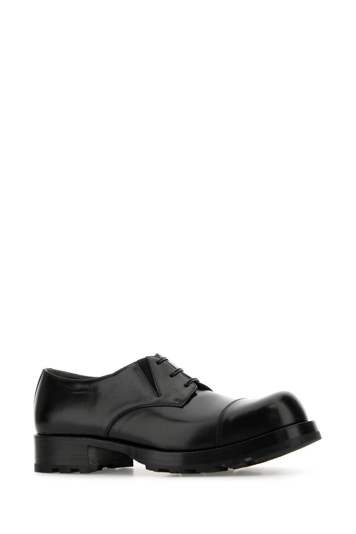 Random Identities Black Leather Lace-up Shoes