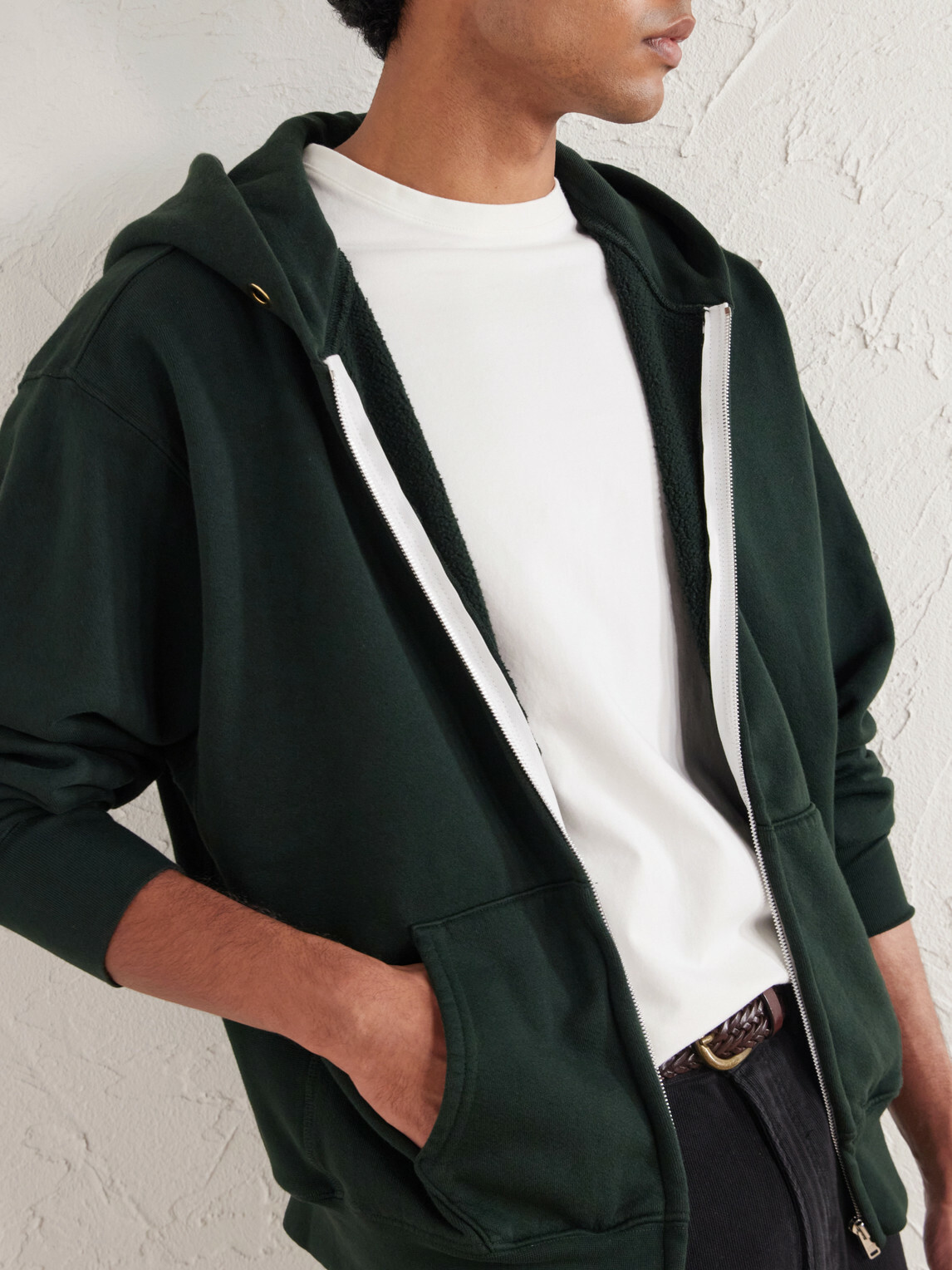 Les Tien - Garment-Dyed Cotton-Jersey Zip-Up Hoodie - Green