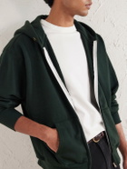 Les Tien - Garment-Dyed Cotton-Jersey Zip-Up Hoodie - Green