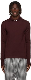 Jil Sander Burgundy Detachable Collar Sweater