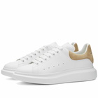 Alexander McQueen Men's Heel Tab Wedge Sole Sneakers in White/Beige