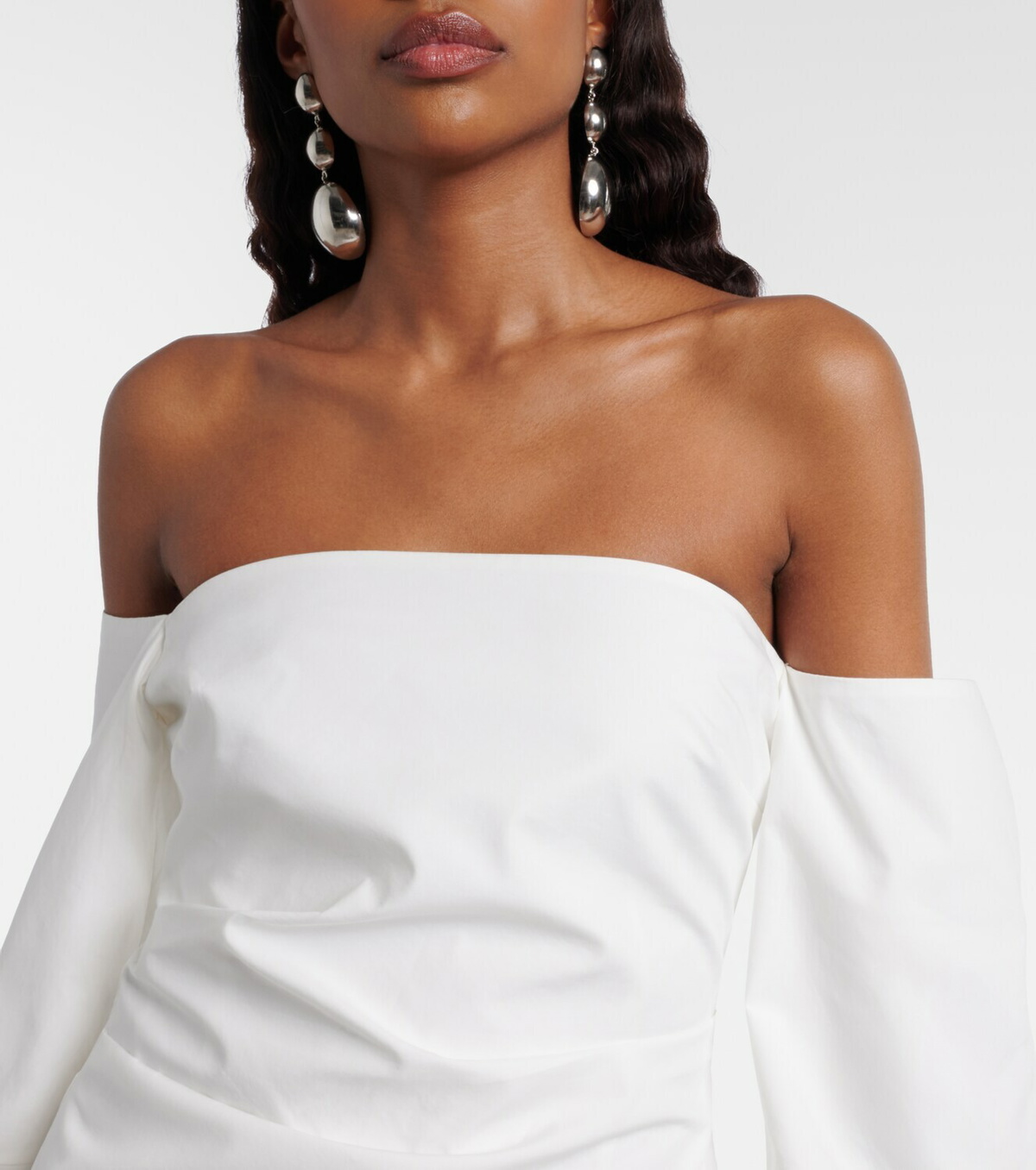SIR Martina off-shoulder cotton poplin minidress