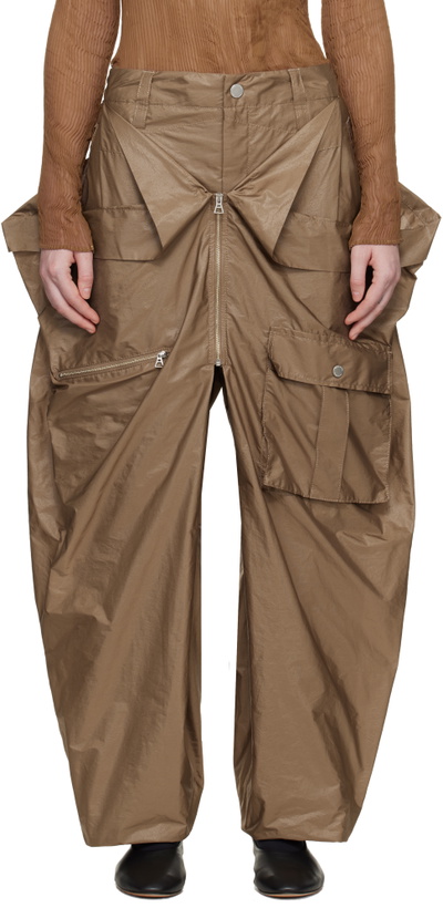 Photo: ISSEY MIYAKE Beige Aerial Steel Cargo Pants