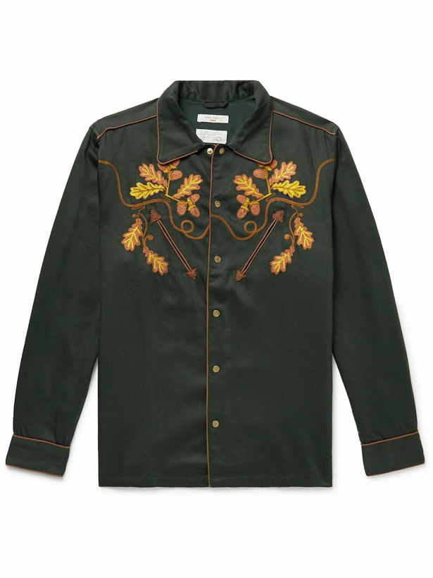 Photo: Nudie Jeans - Gonzo Embroidered Lyocell Overshirt - Green