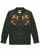 Nudie Jeans - Gonzo Embroidered Lyocell Overshirt - Green