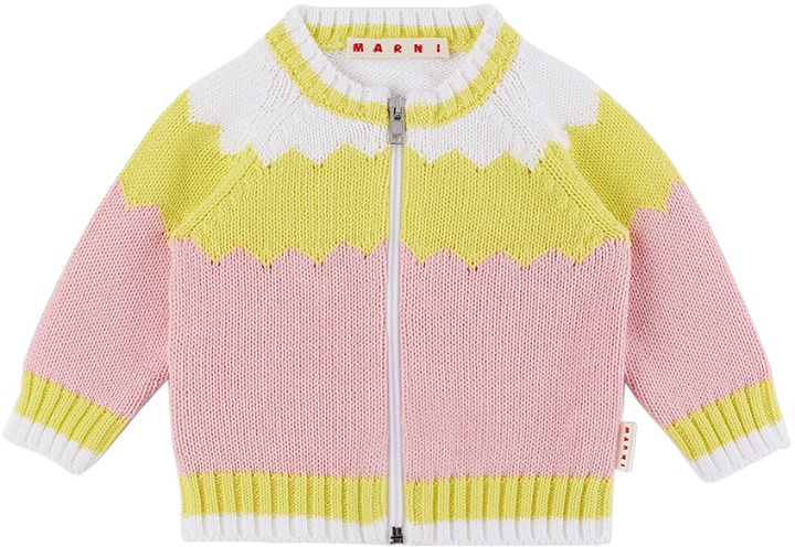 Photo: Marni Baby Pink & Yellow Color Block Sweater