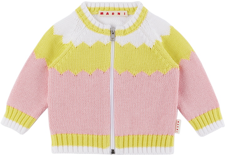 Photo: Marni Baby Pink & Yellow Color Block Sweater