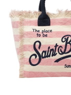 MC2 Saint Barth Pink Striped Cotton Canvas Vanity Tote Bag