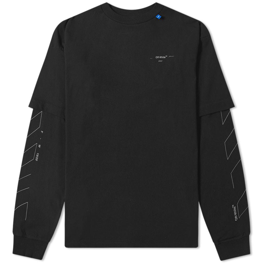 Off-White Long Sleeve Diagonal Layered 3M Unfinished Tee Off-White