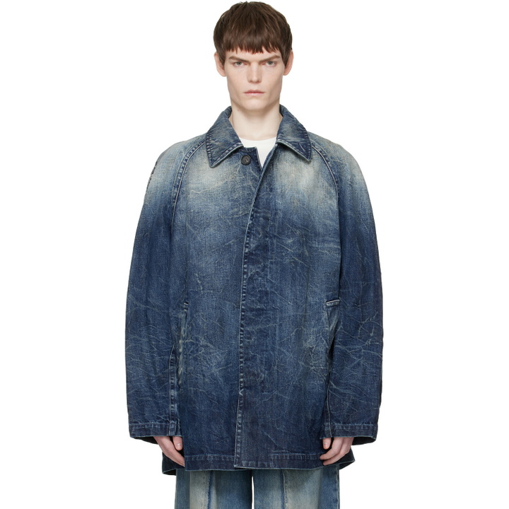 Photo: MM6 Maison Margiela Blue Faded Denim Coat