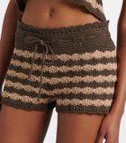 Valentino Striped knitted cotton shorts