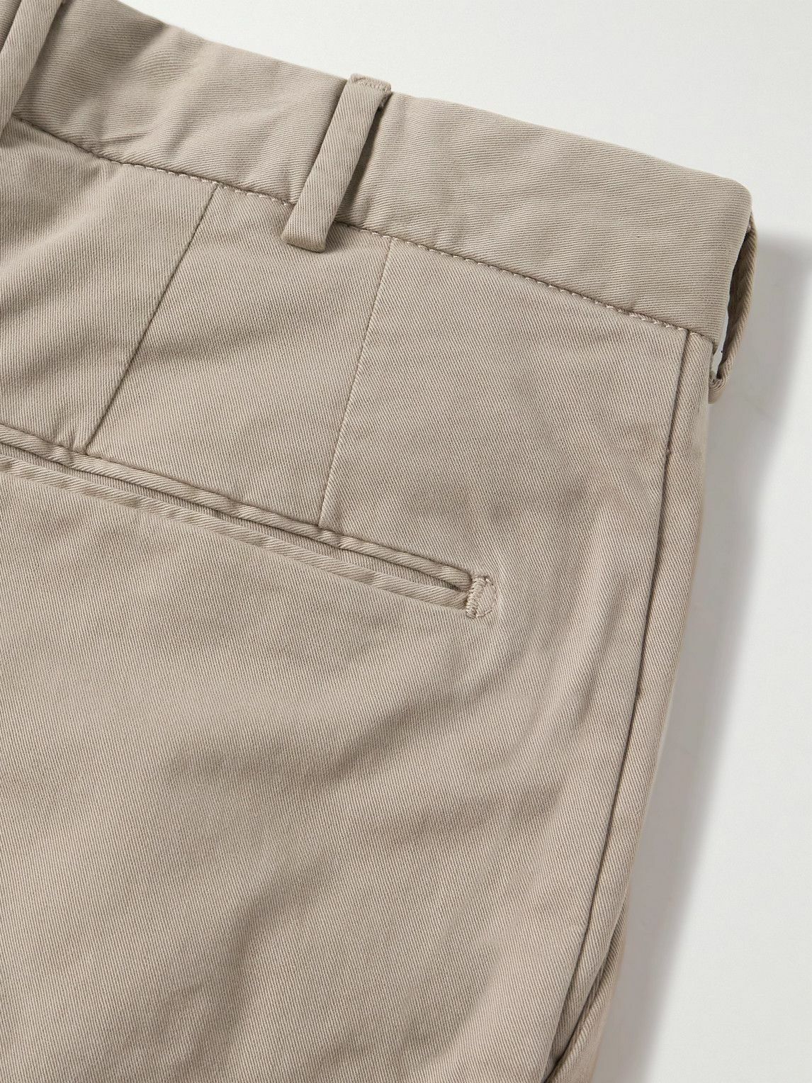 Thom Sweeney - Straight-Leg Cotton-Blend Twill Trousers - Neutrals