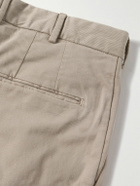 Thom Sweeney - Straight-Leg Cotton-Blend Twill Trousers - Neutrals
