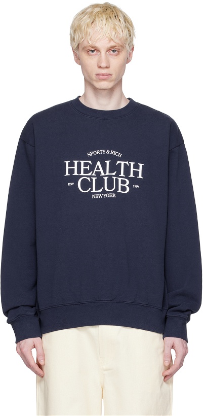 Photo: Sporty & Rich Navy 'Health' Sweatshirt