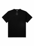 SAINT Mxxxxxx - Born X Raised Logo-Print Embroidered Cotton-Jersey T-Shirt - Black