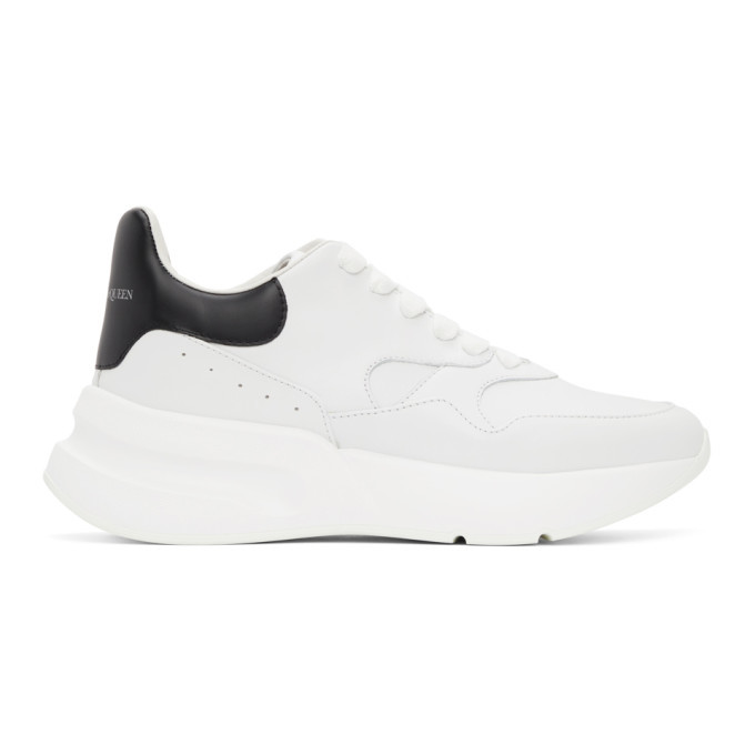 Alexander McQueen White and Black Oversized Runner Sneakers Alexander McQueen