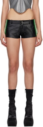 Miaou Black Devon Faux-Leather Shorts