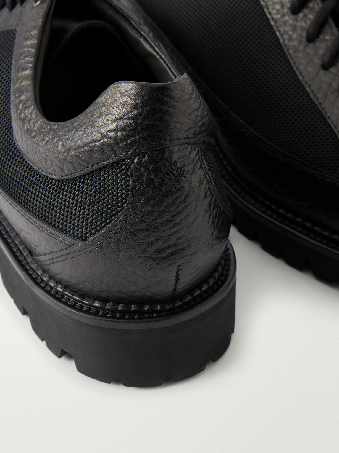 Aimé Leon Dore - Field Textured Leather-Trimmed Mesh Hiking Boots - Black