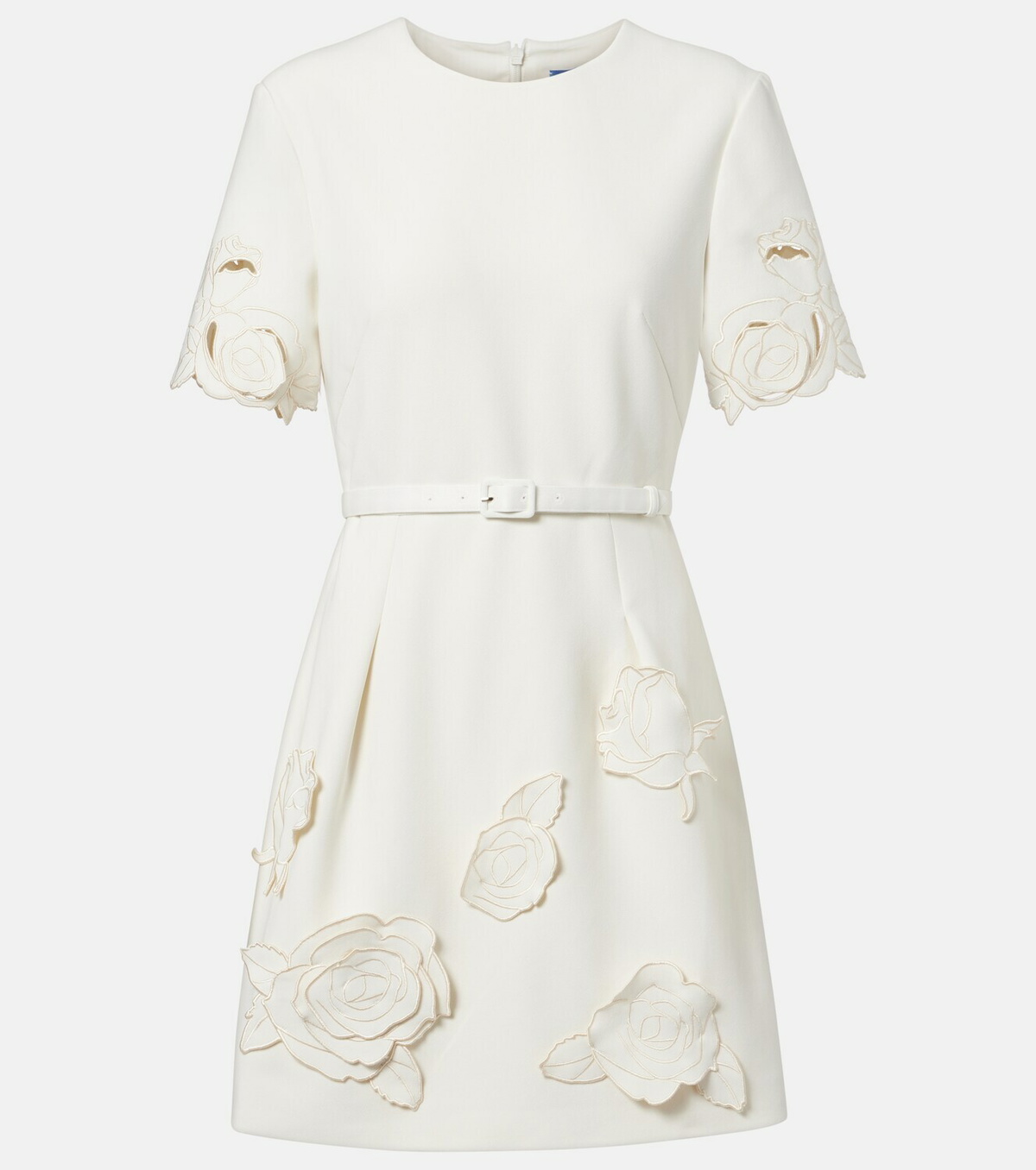 Leo Lin Aurelie belted floral-appliqué minidress