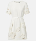 Leo Lin Aurelie belted floral-appliqué minidress
