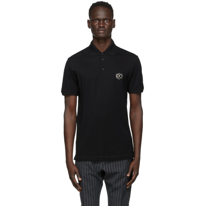 Photo: Dolce and Gabbana Black Embroidered Logo Polo