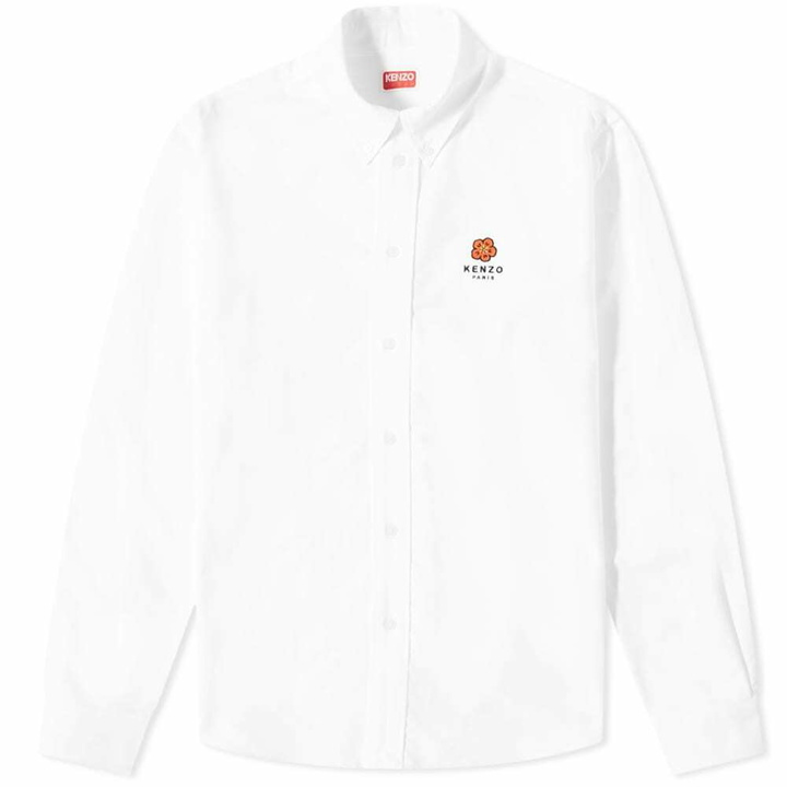 Photo: Kenzo Men's Logo Crest Button Down Oxford Shirt in White